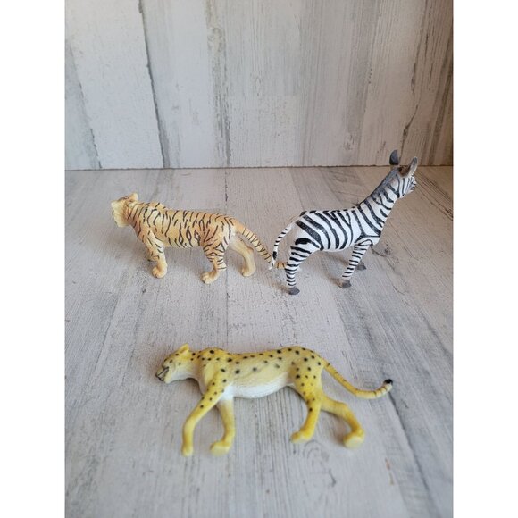 Realistic tiger zebra cheetah zoo animal toy set figure safari cat - Picture 5 of 5